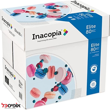קרטון נייר INACOPIA Elite 80gr A4 (5 חבילות)